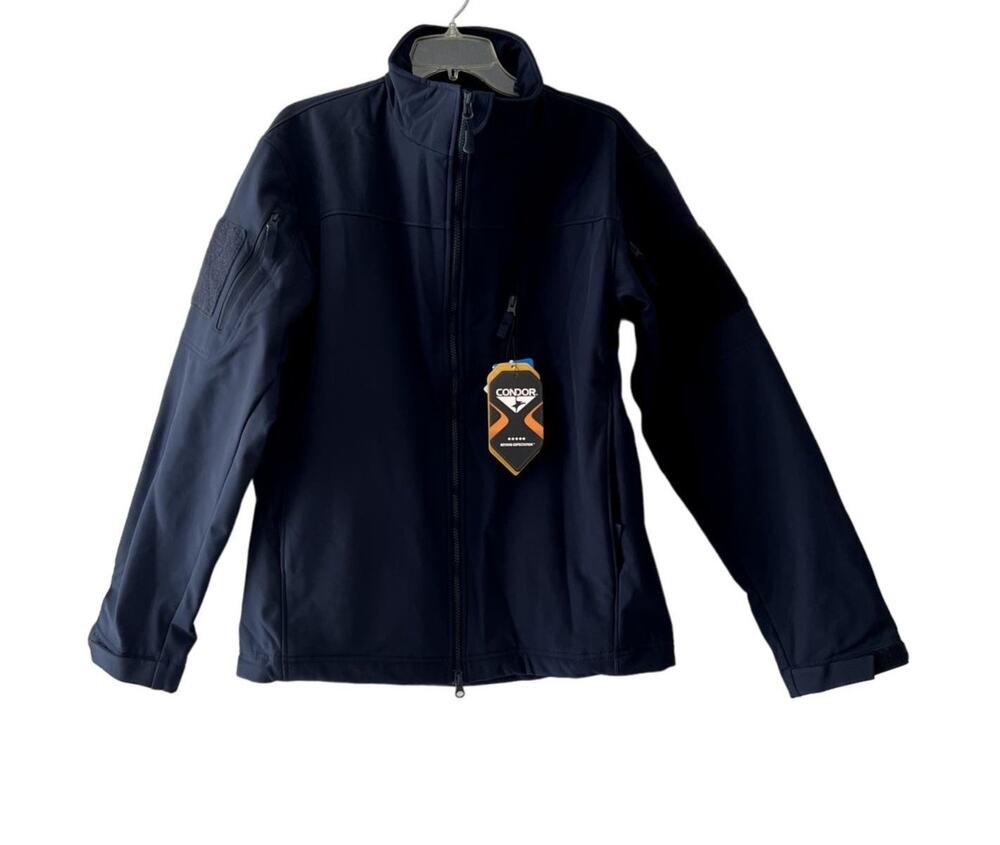 Condor Phantom No. 606 Soft Shell Large Navy Blue Teflon Jacket Coat New YKK